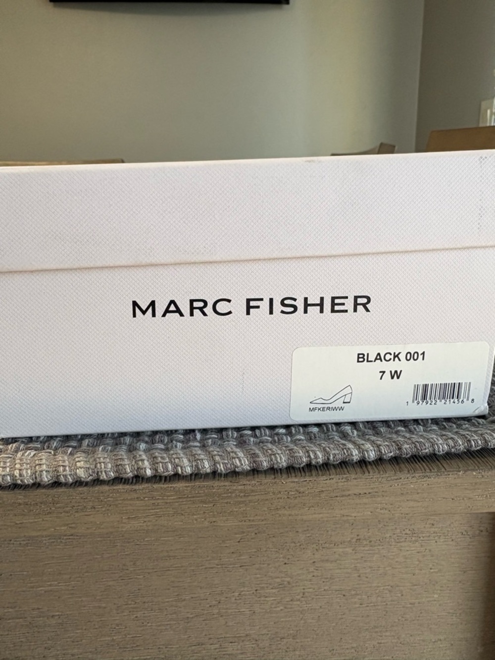 Marc Fisher White Shoe Box with Black Logo